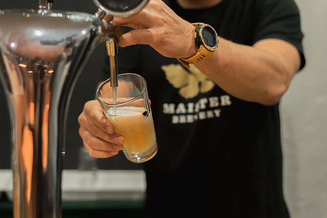 BEER WAY Kamnik Craft Brewery Visit & Tastings - The tasting: generous pours with local snacks (including veg options)
