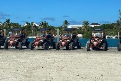 Caicos Banks Turquoise Water and Brewery UTV Tour - Grace Bay Road and the Turks and Caicos map mural stop