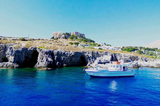 Lindos Sunset Cruise with Unlimited Aperol Spritz, Beer & Wine - How the Cruise Actually Flows: Acropolis, St Paul’s Bay, Clear Water