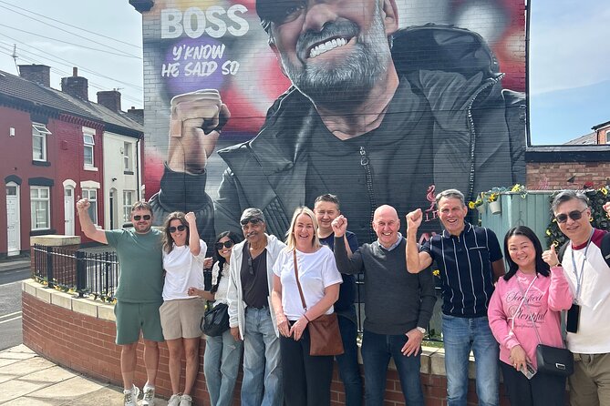 Private Tour in Liverpool – History, Football, Views & Local Beer - Anfield outside: gates, street-level football, and Hillsborough memorial respect