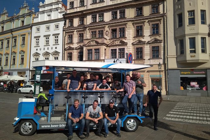 Sightseeing Tour in the Czech Republic: Beer Bike in Pilsen - The beer bike drinking setup: what you get and how it feels
